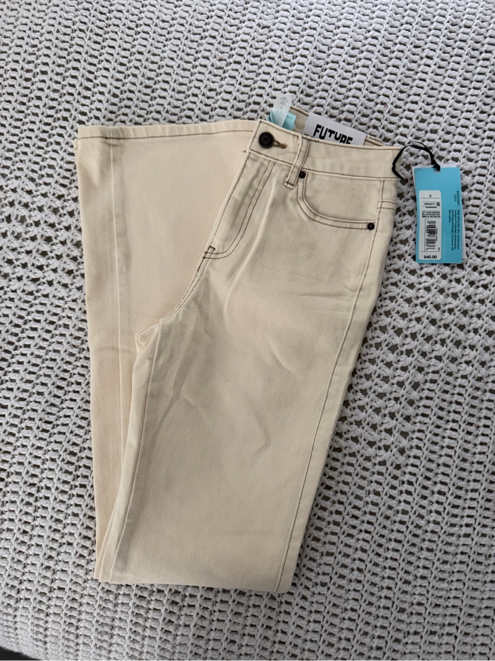 FUTURE Cream Wide-Leg Jeans for Women